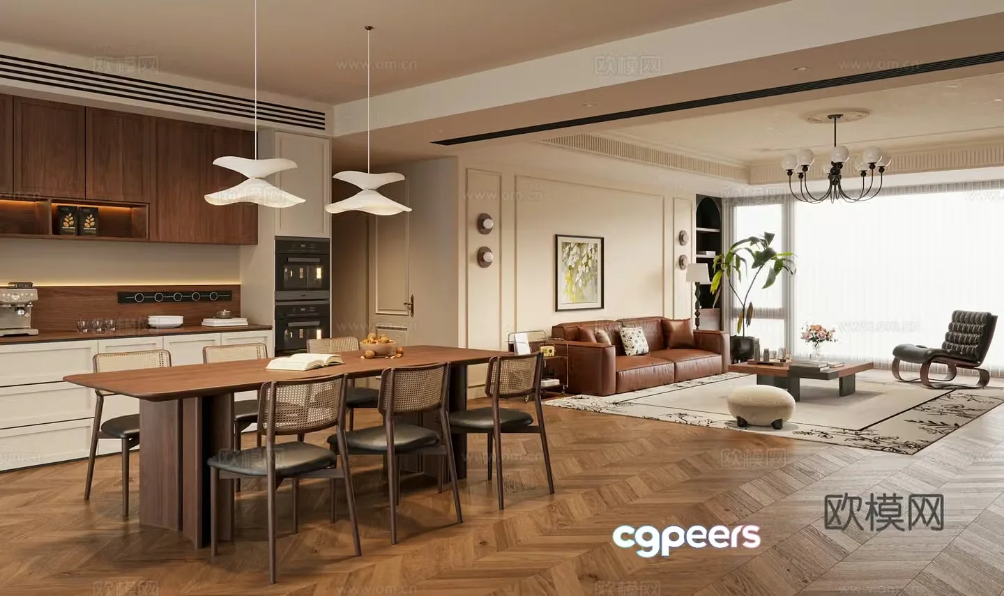 3D model of medieval style living room restaurant