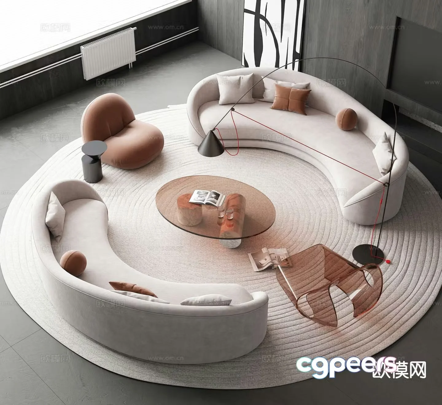 Modern sectional sofa 3d model