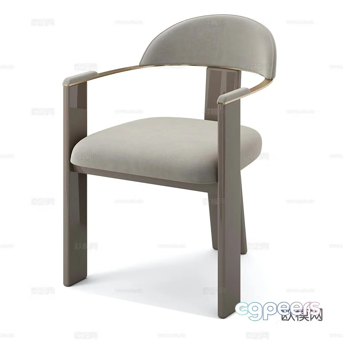 Nordic simple single chair chair simple single chair dining chair 3d model