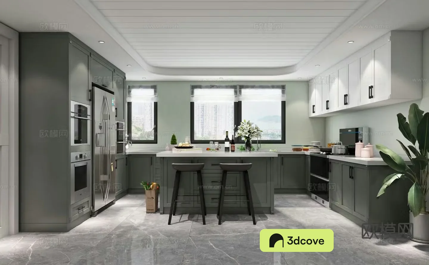 Nordic island kitchen