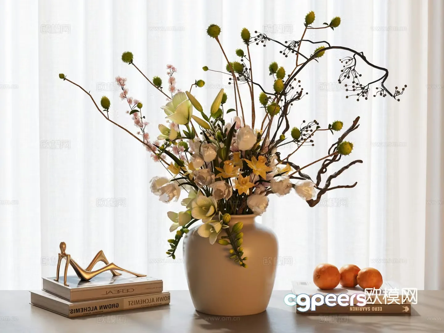 Modern vase Flower Flower Art Book Ornament Ornament Vase Ornament Modern vase Flower 3D Model