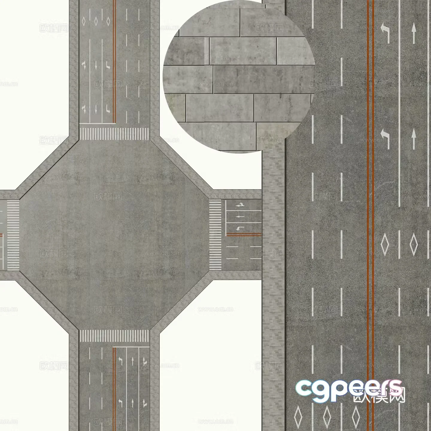 Modern municipal road highway 3d model