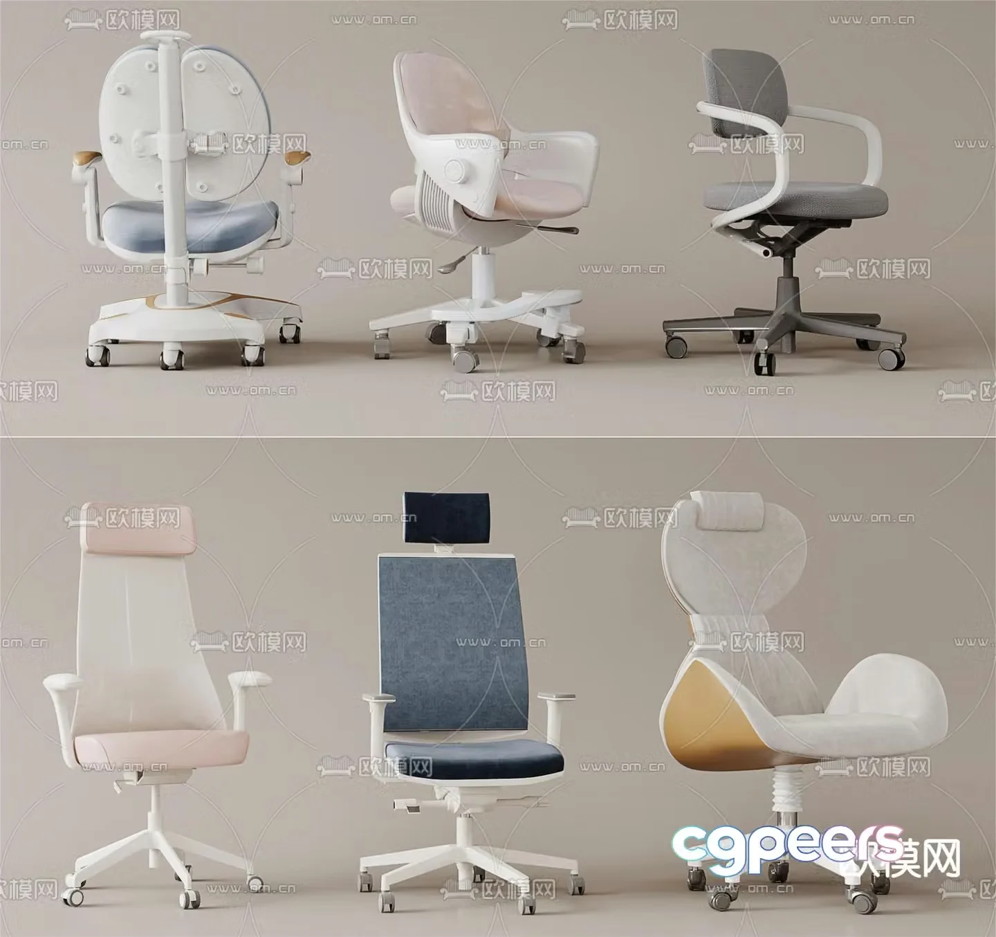 Office chair staff chair study chair 3d model