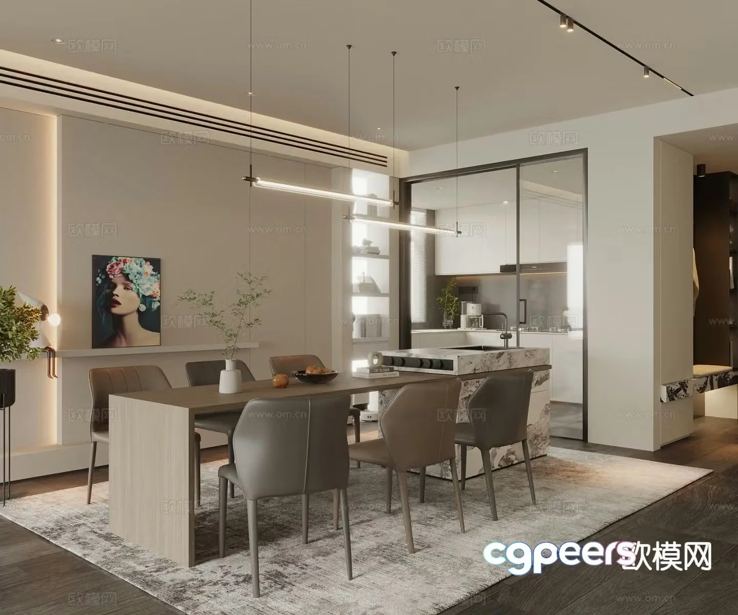 Modern restaurant 3d model