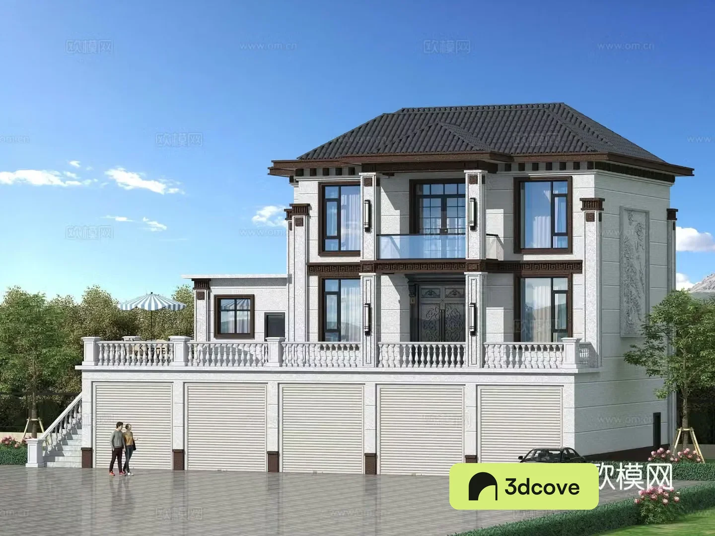 New Chinese style single-family villa appearance