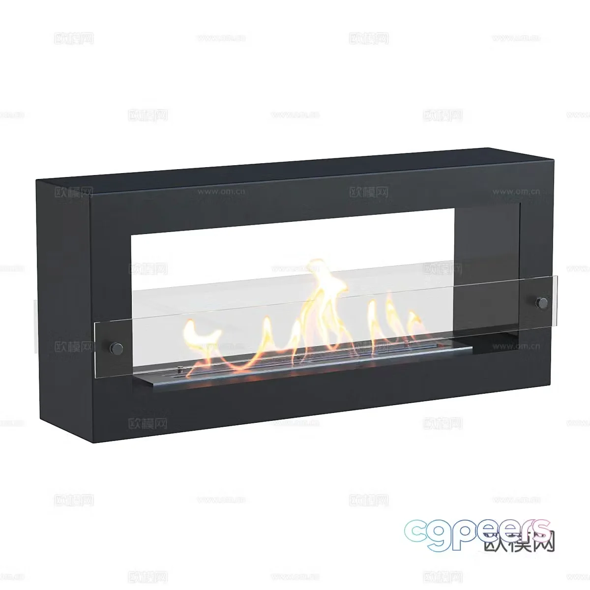 built-in fireplace decorative fireplace 3d model