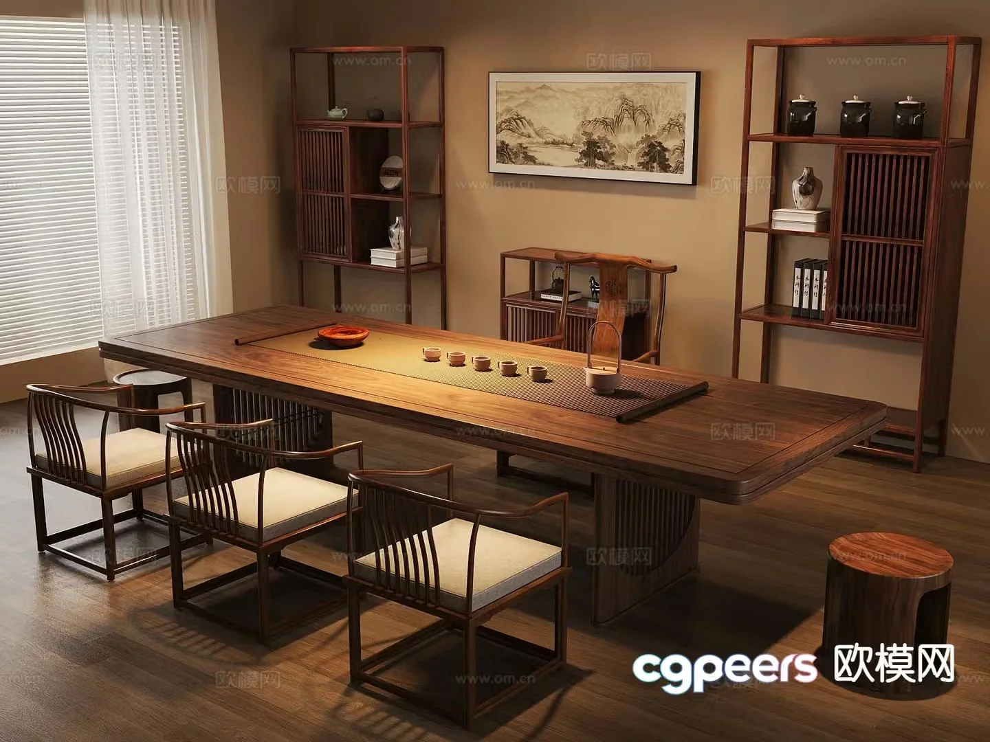 New Chinese style tea table tea table 3d model