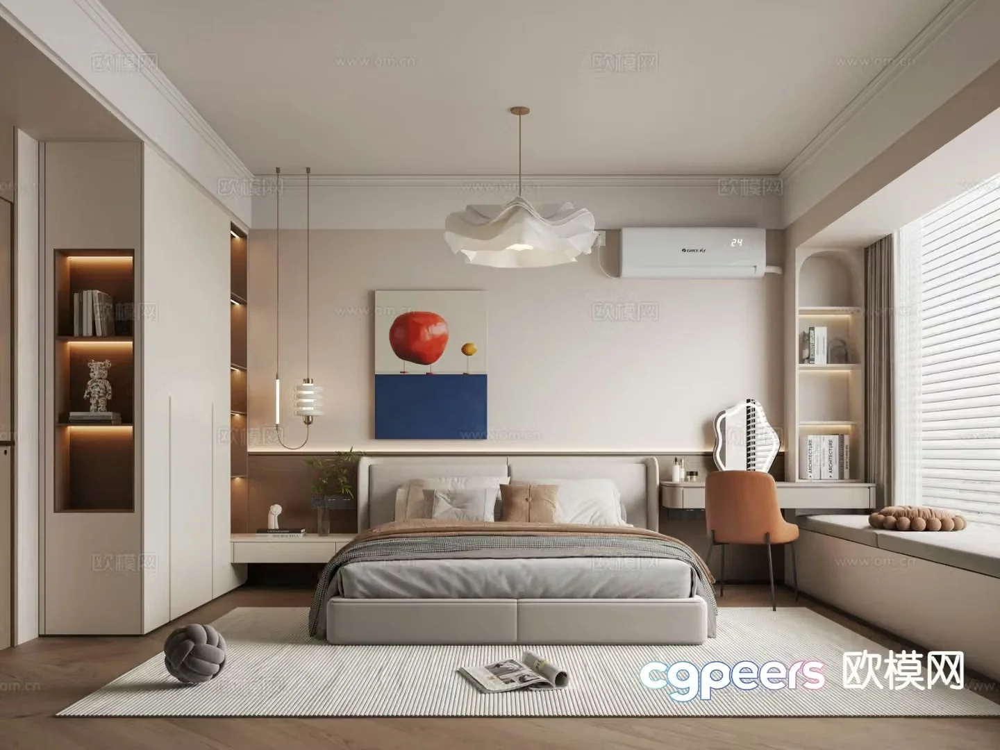 Modern bedroom master bedroom 3d model