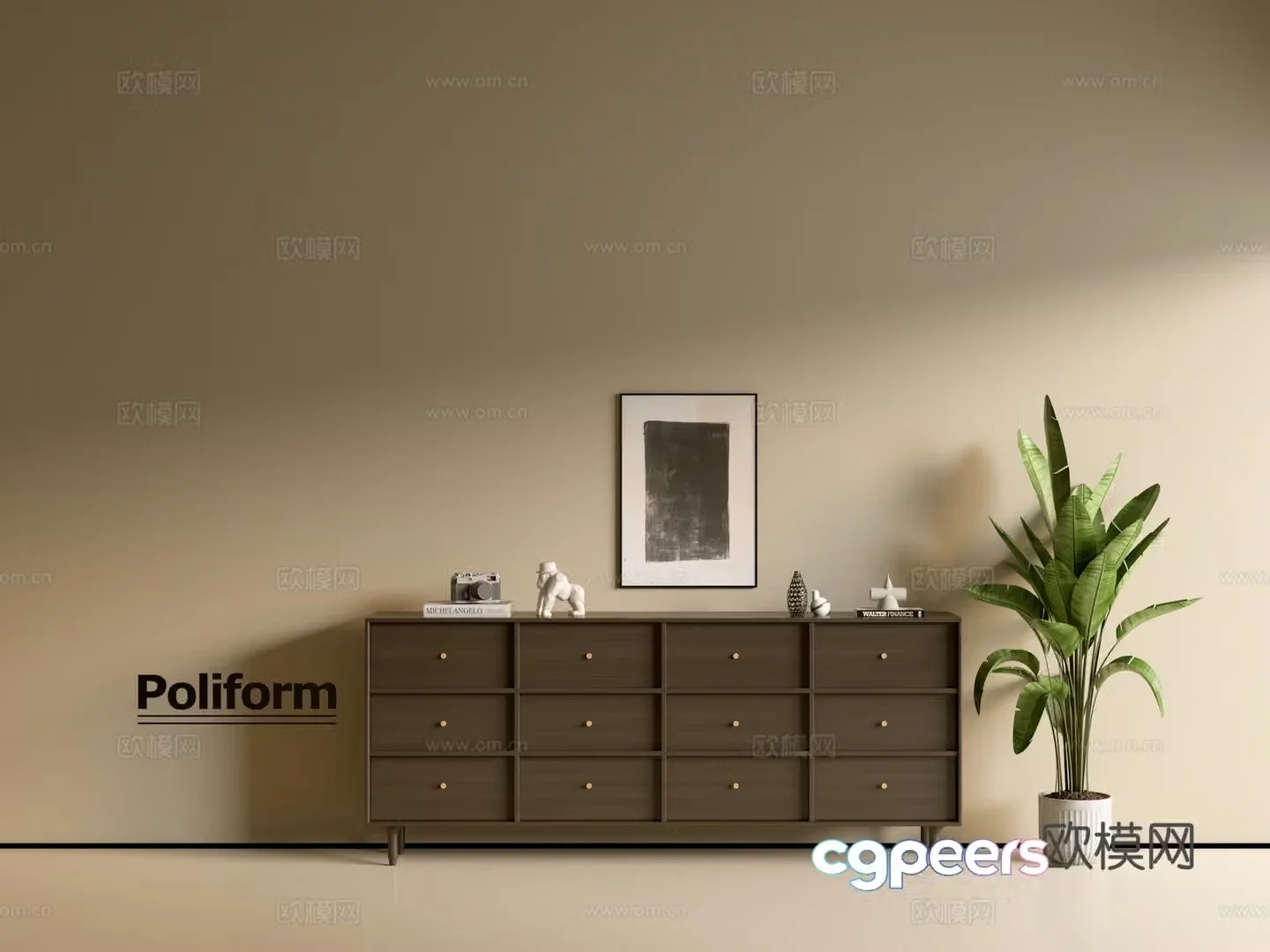 Modern wood grain cabinet ins wind minimalist wind cabinet whole cabinet sideboard balcony cabinet storage 3D model