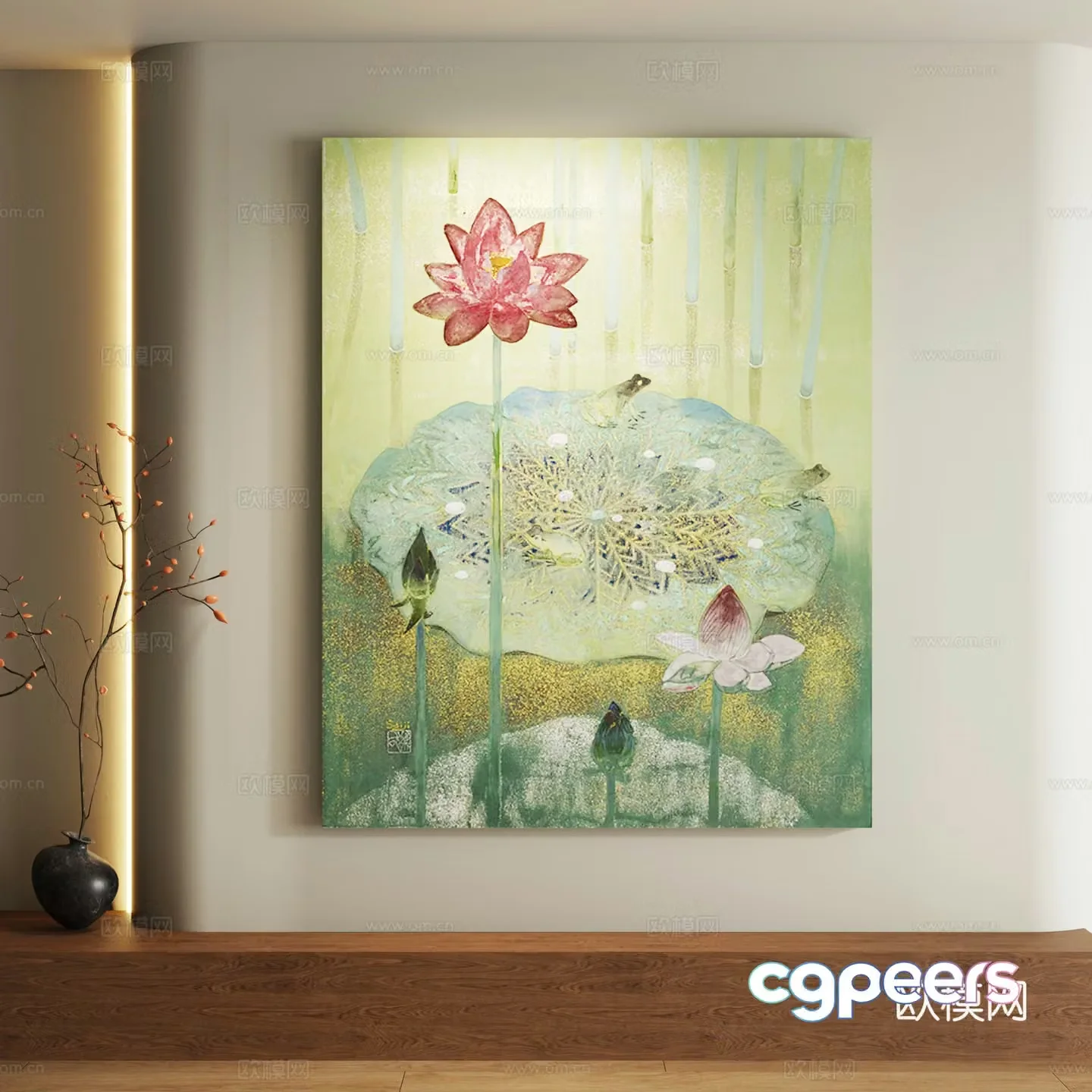 Modern abstract decorative painting 3d model