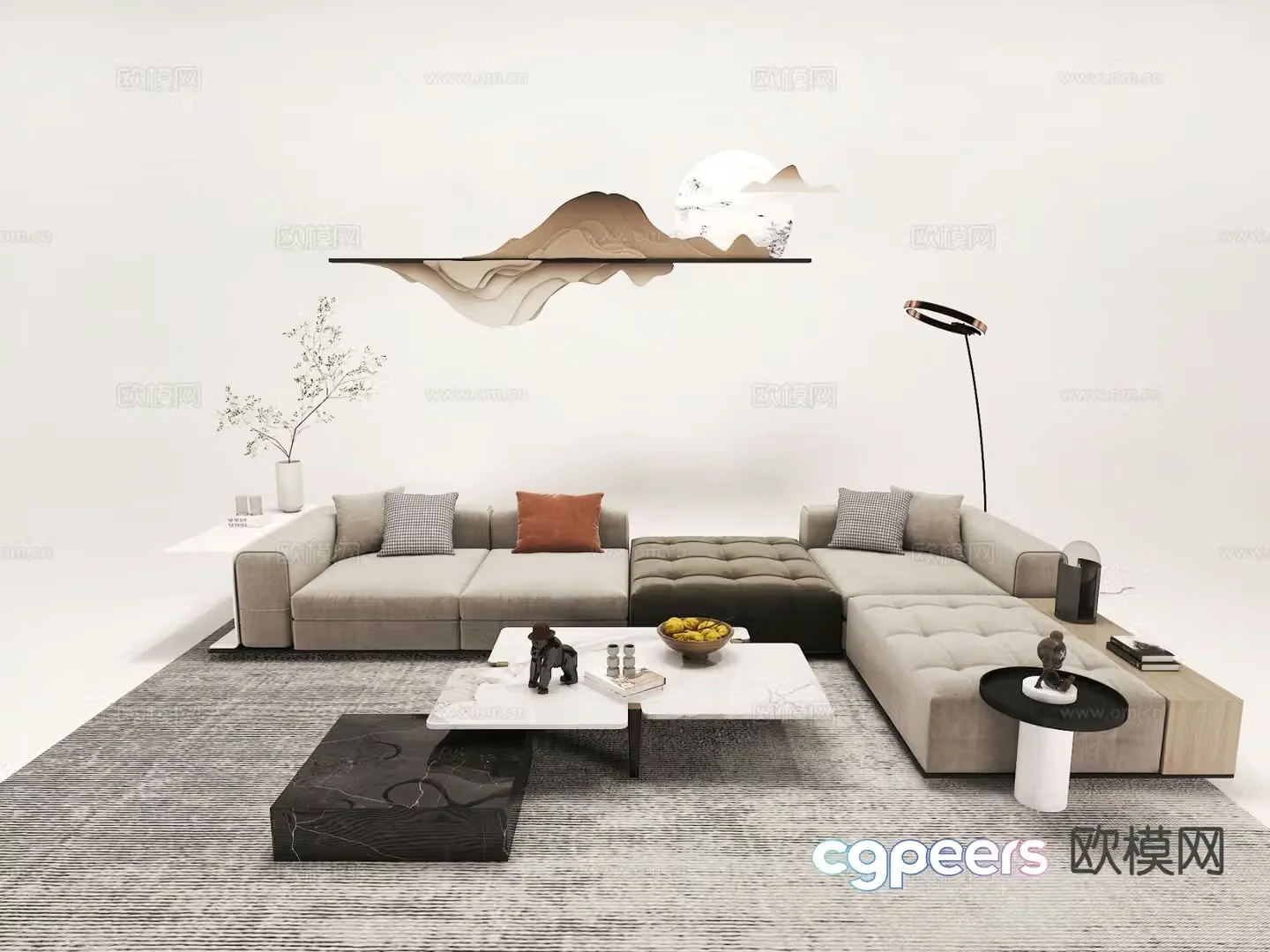 Modern sectional sofa 3d model