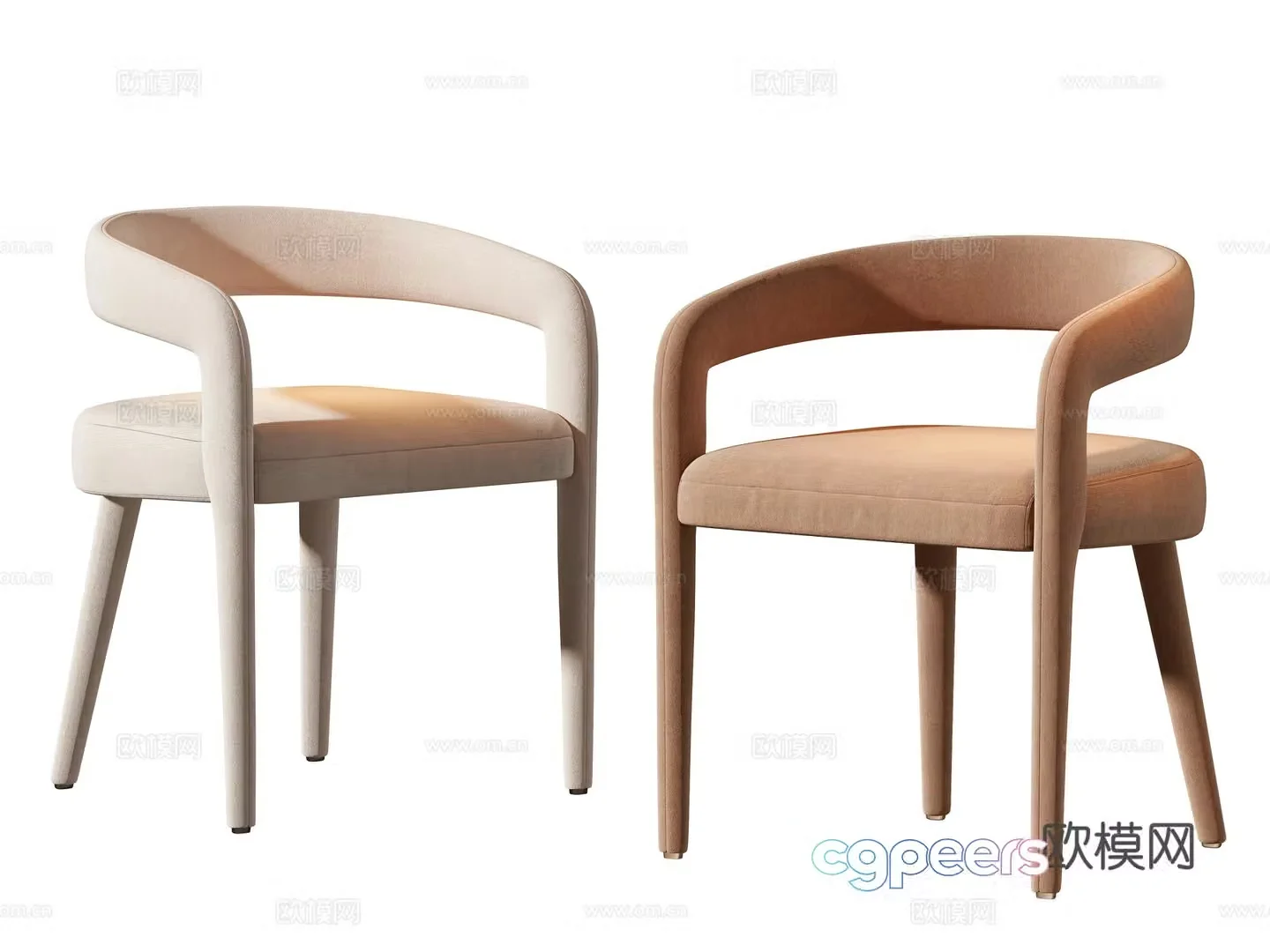 Modern single chair dining chair 3d model