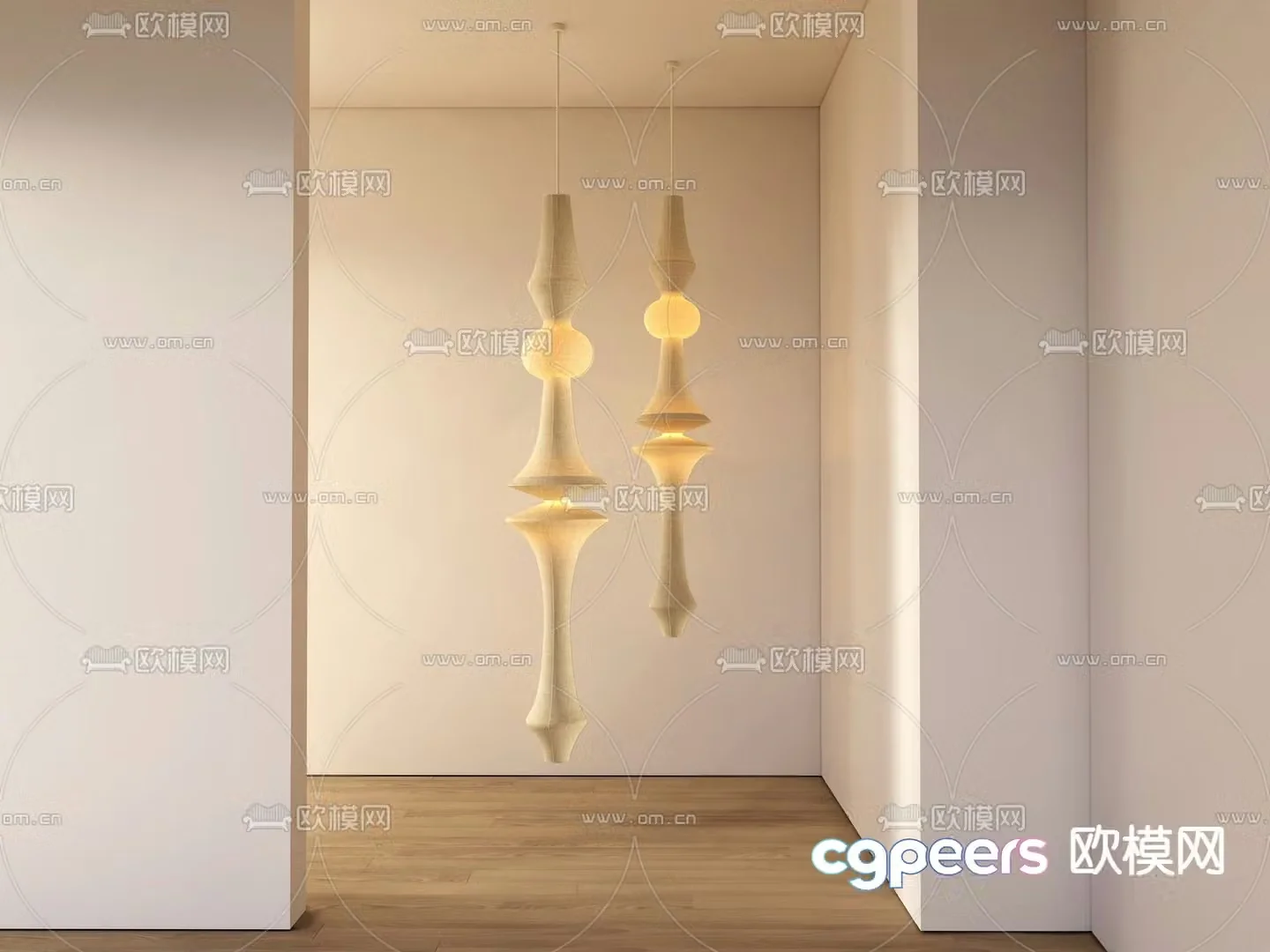 Wabi-sabi chandelier paper chandelier 3d model