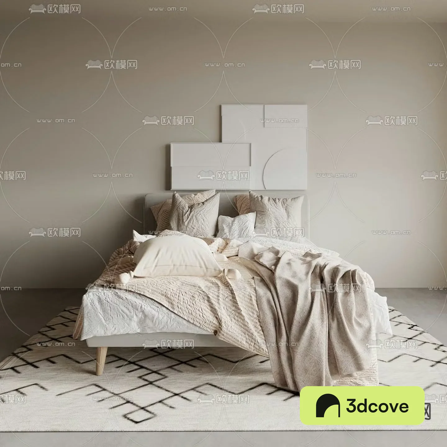 Nordic fabric double bed
