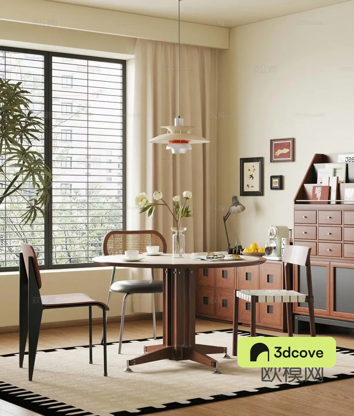 Modern medieval restaurant medieval round dining table and chair medieval sideboard