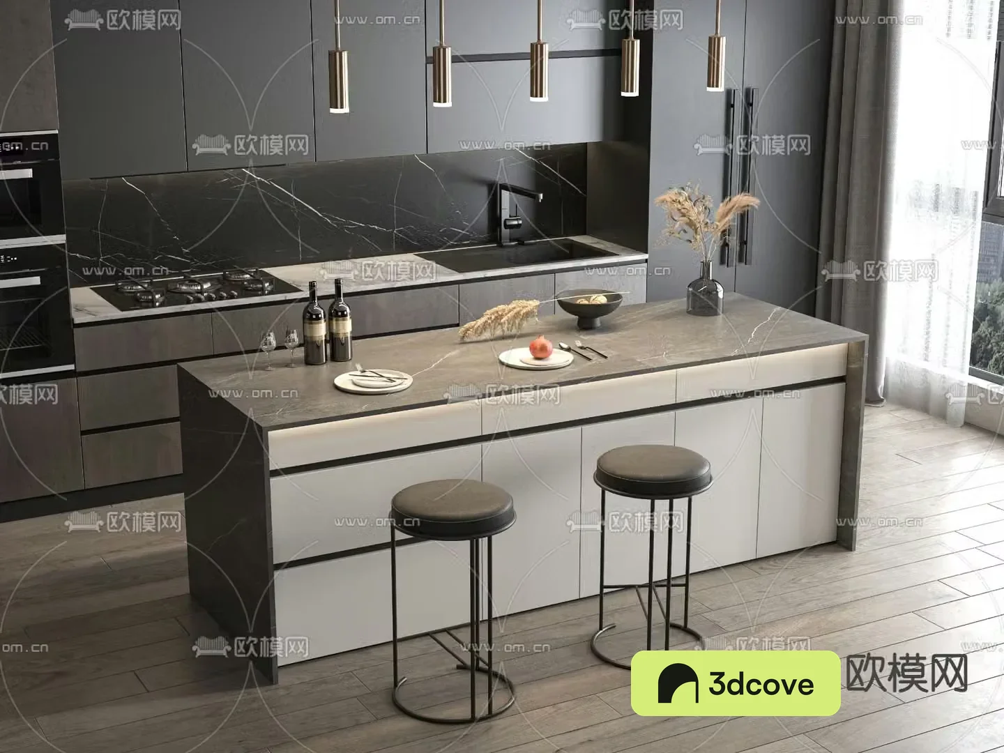 Cabinet island counter