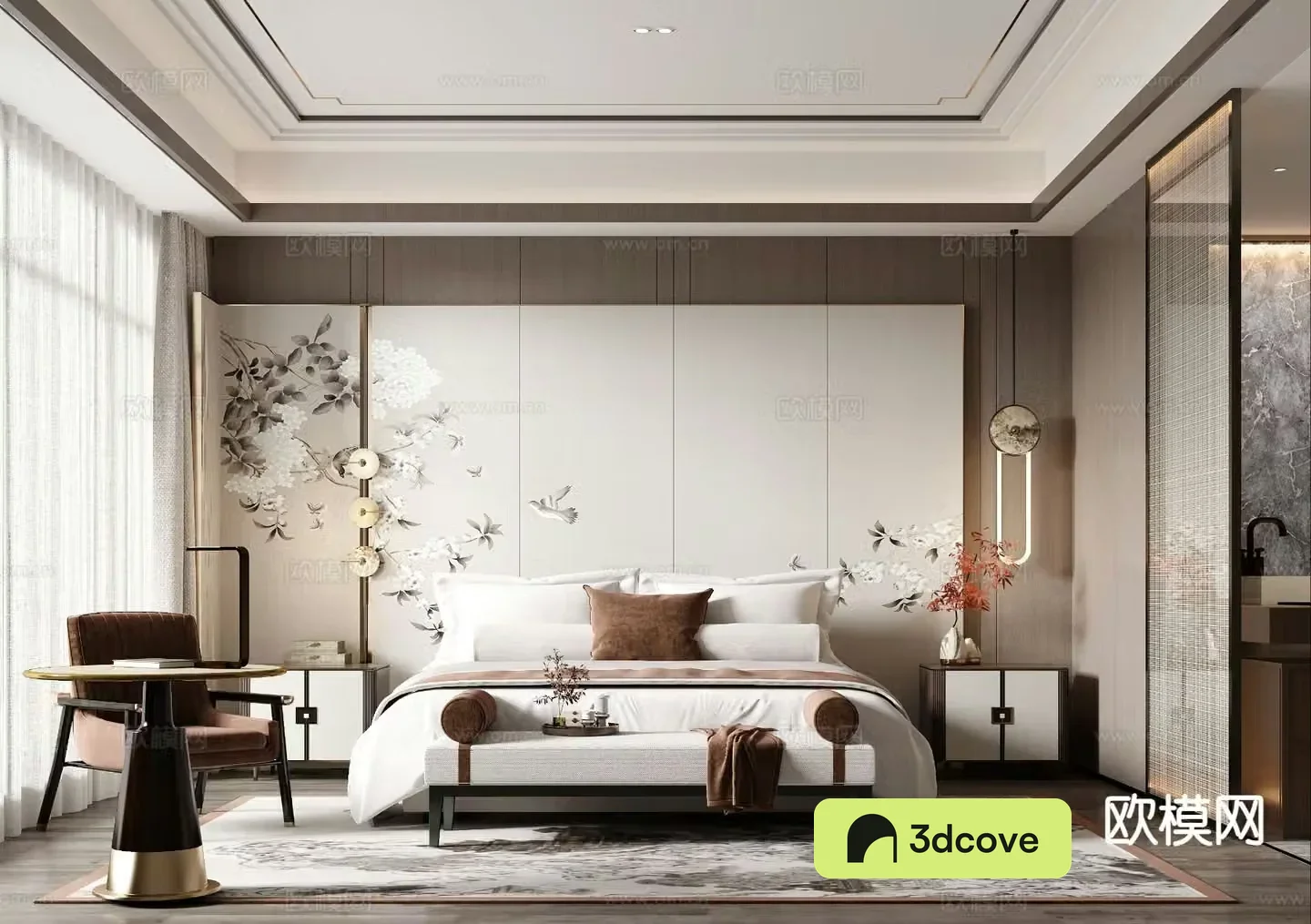 New Chinese style bedroom master bedroom