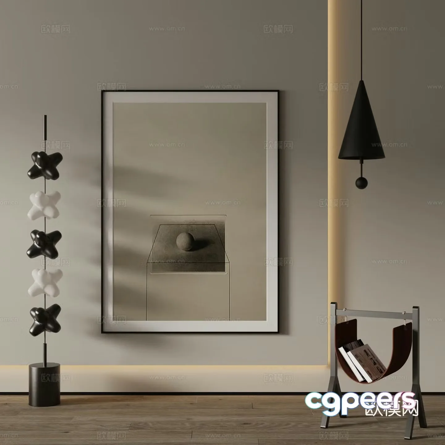Modern Art Painting Decorative Painting 3D Model