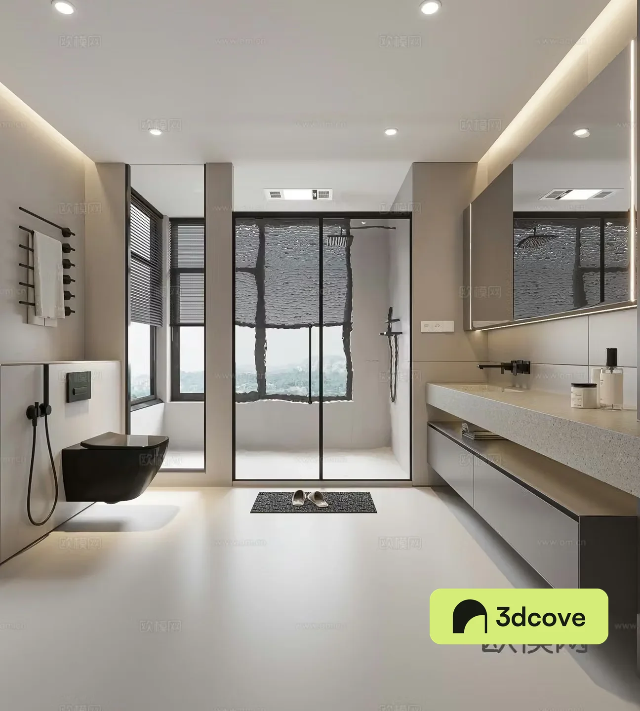Modern bathroom cabinet washbasin mirror cabinet toilet