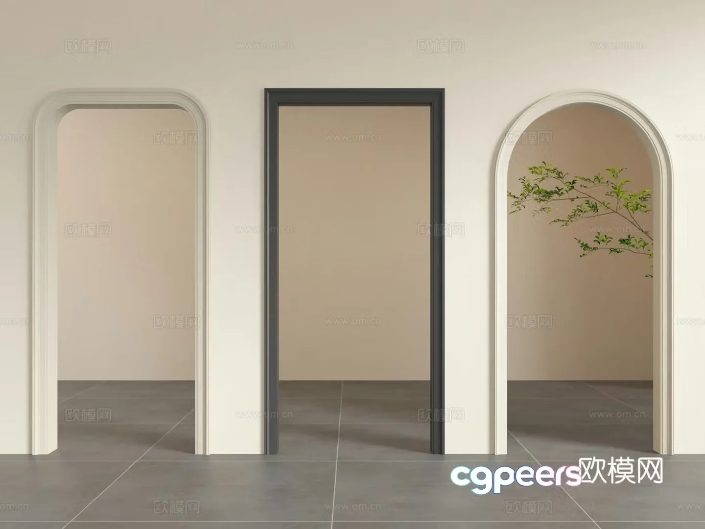 French American Door Hole Pass 3D Model