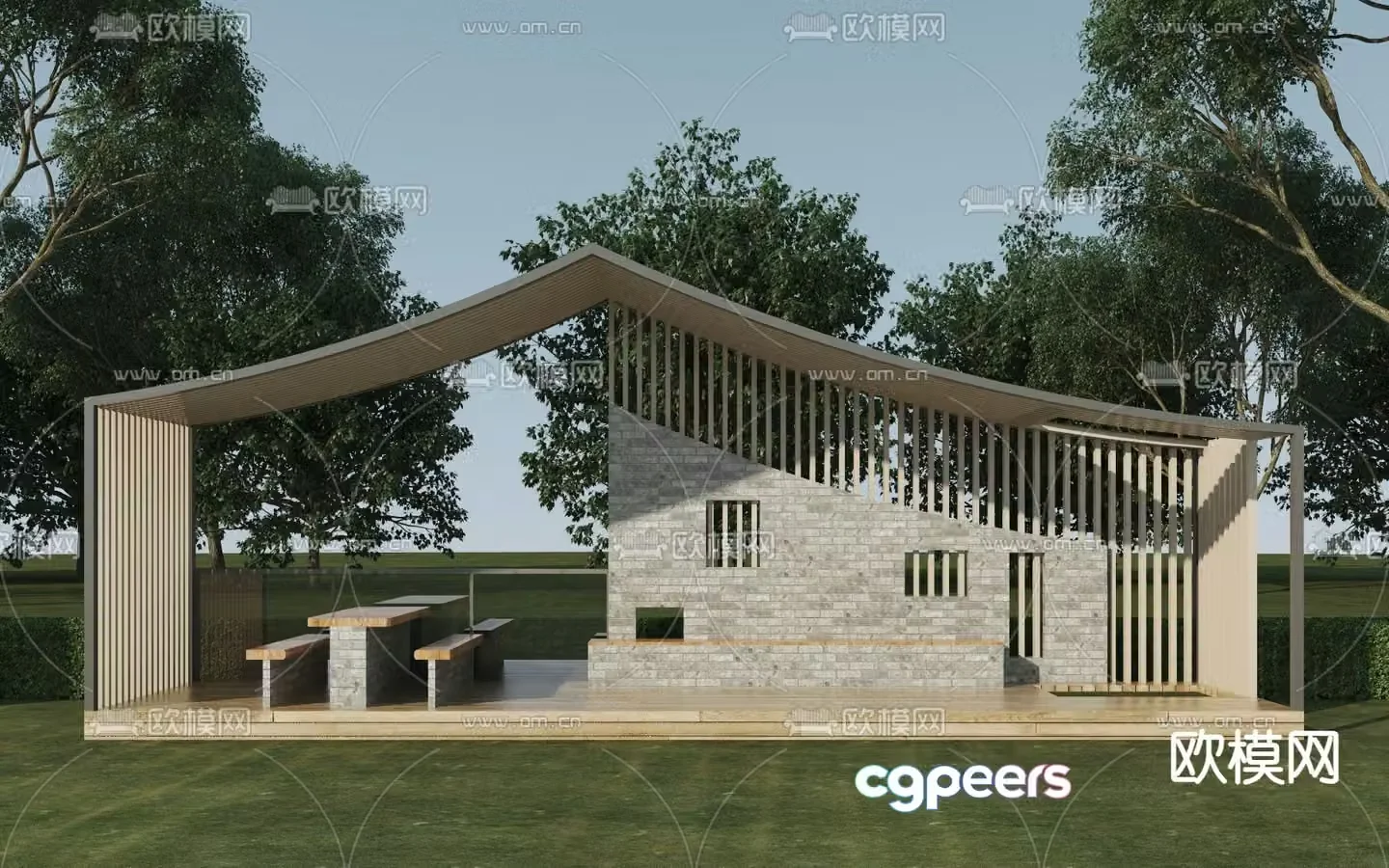 New Chinese style pavilion leisure pavilion 3D model