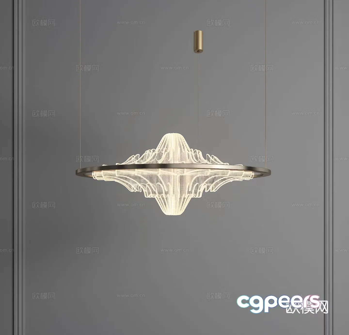 Zen chandelier Acrylic chandelier Round chandelier Private room chandelier Landscape chandelier 3d model