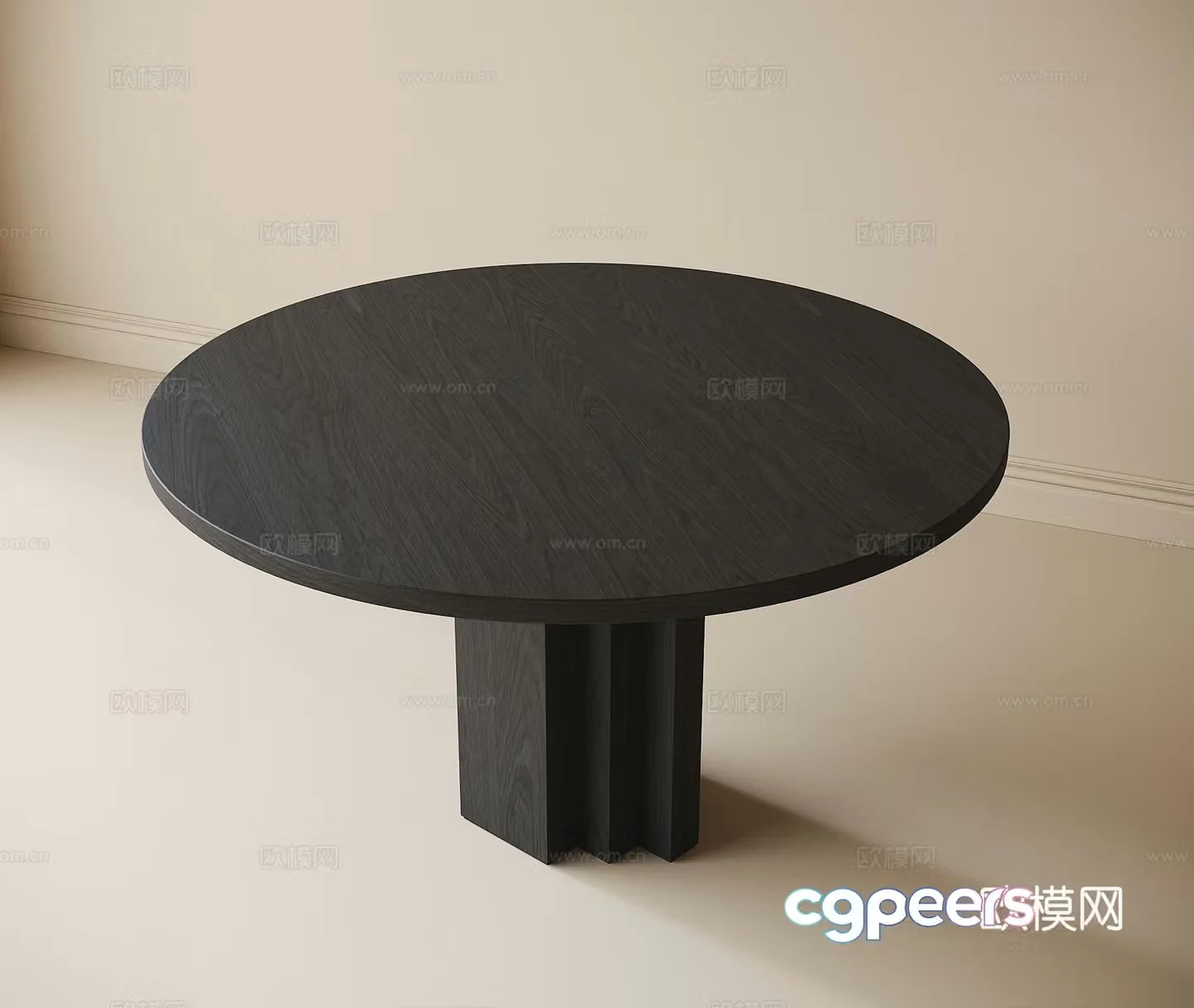 Modern round dining table 3d model