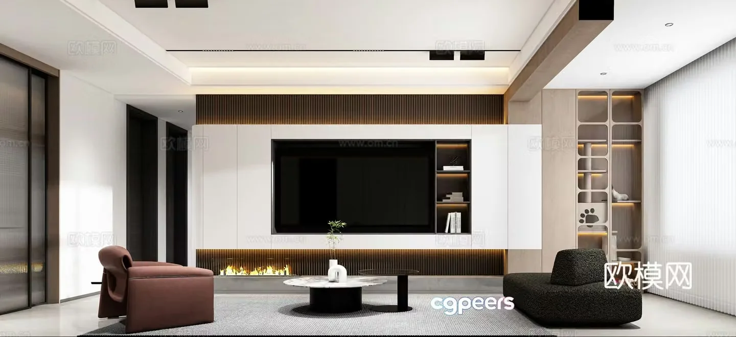 Modern living room 3d model