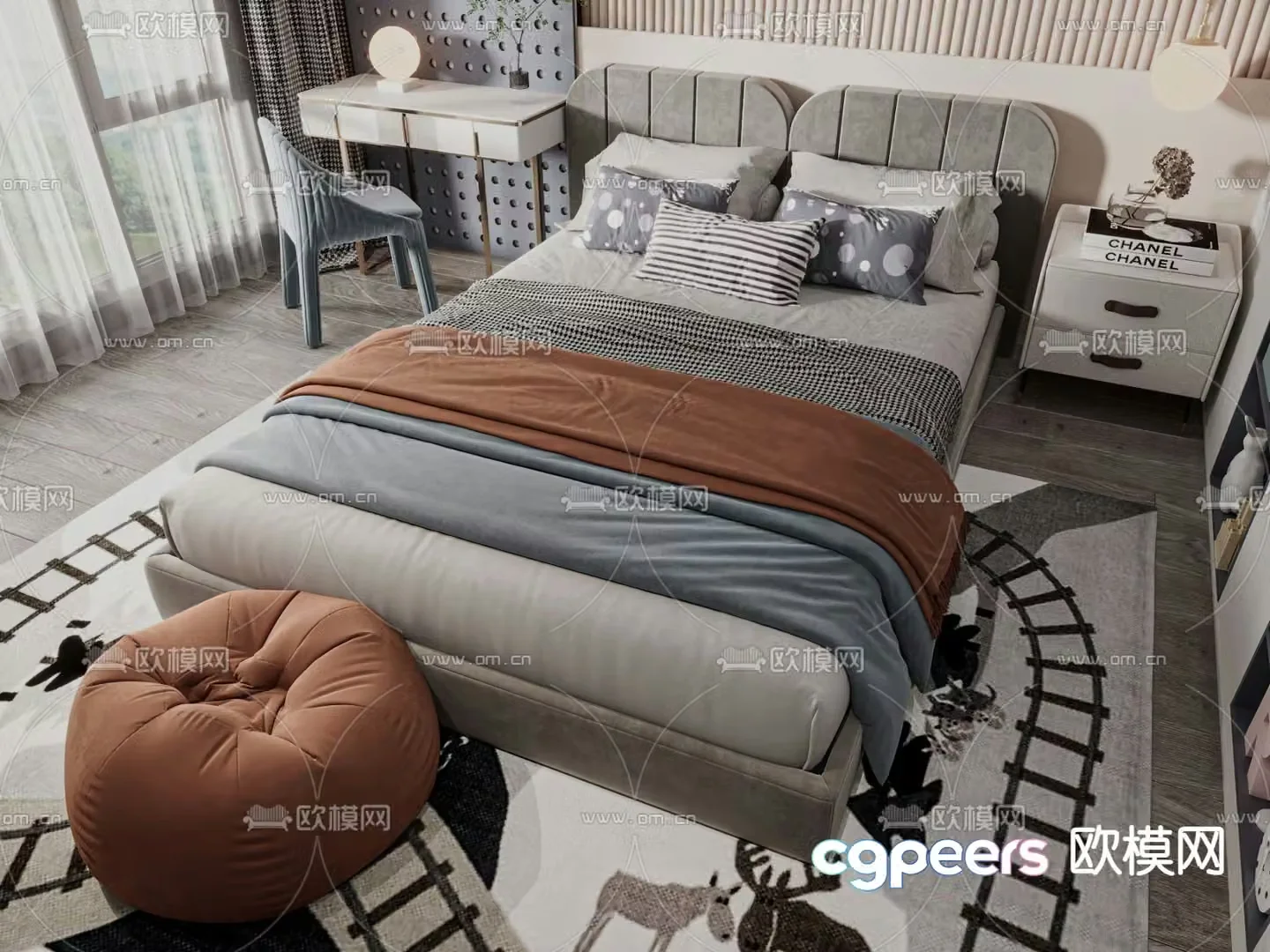 Modern children’s bed 3d model