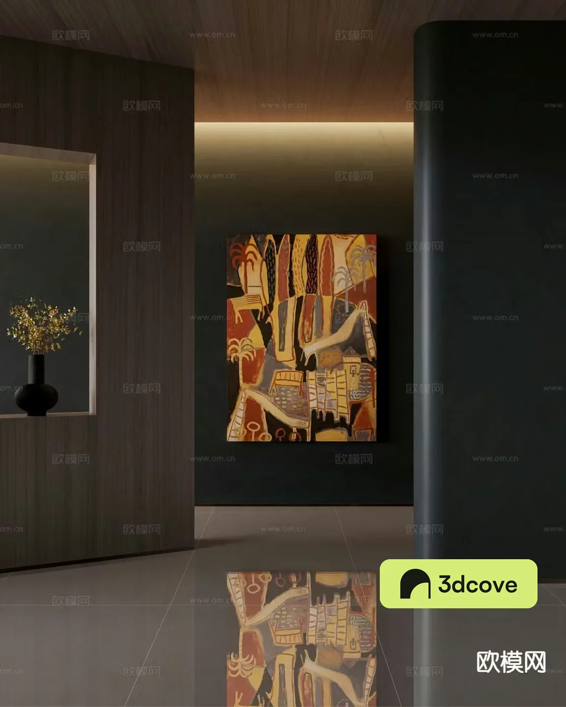 Medieval style abstract painting hanging painting