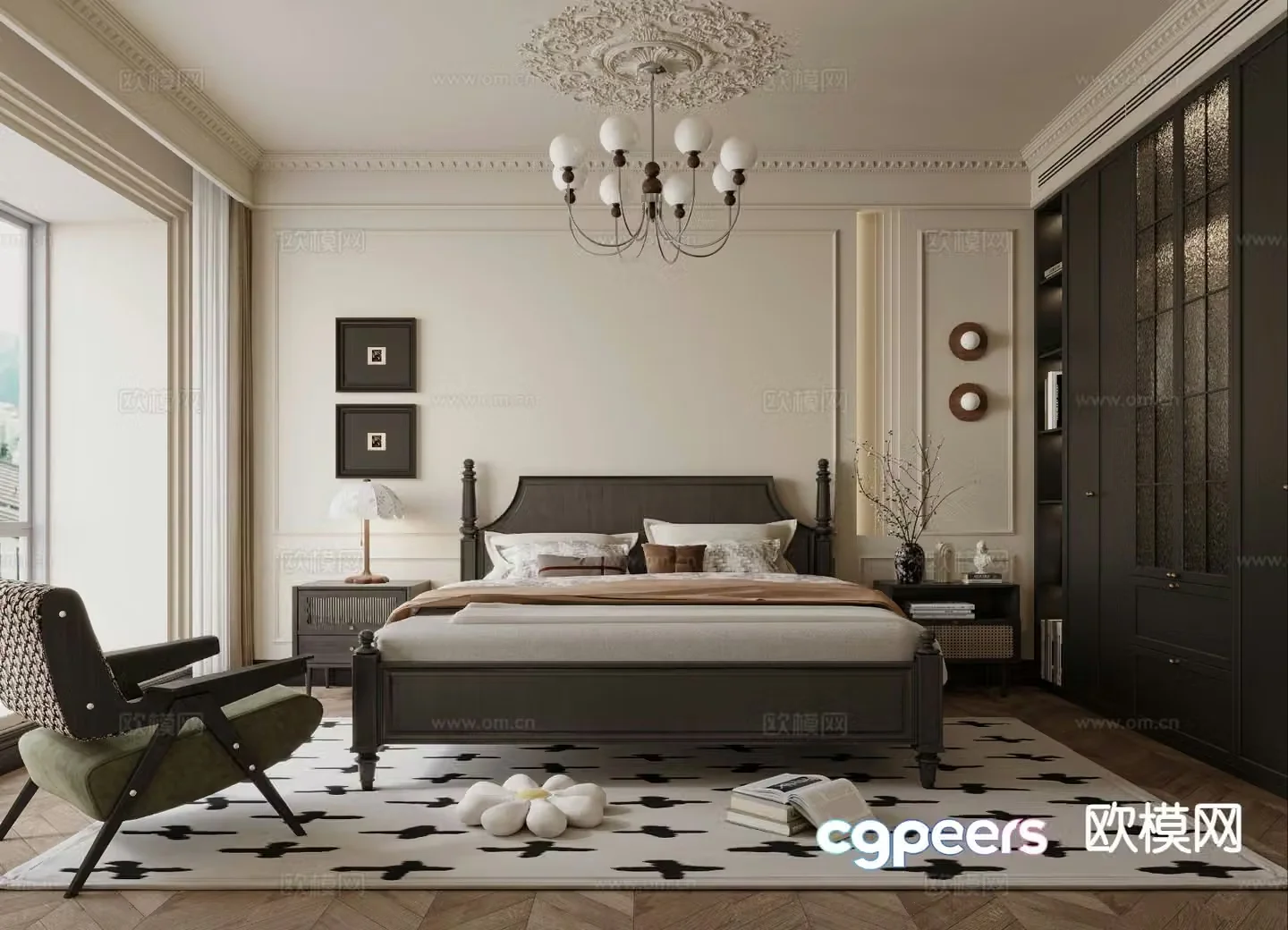 Medieval style bedroom master bedroom 3d model
