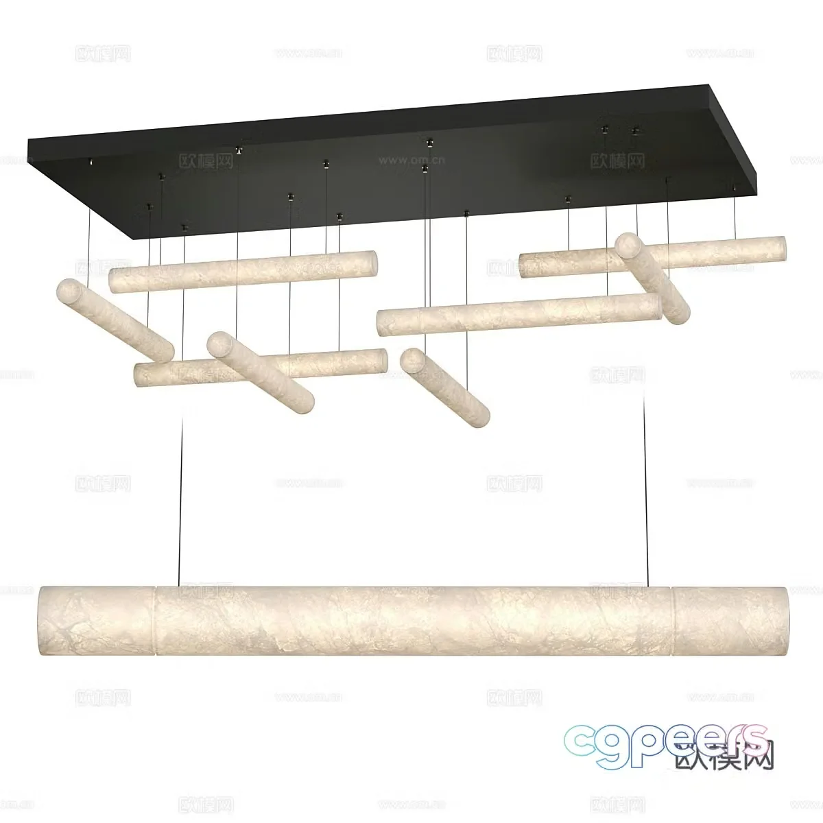 New Chinese craft chandelier 3D model