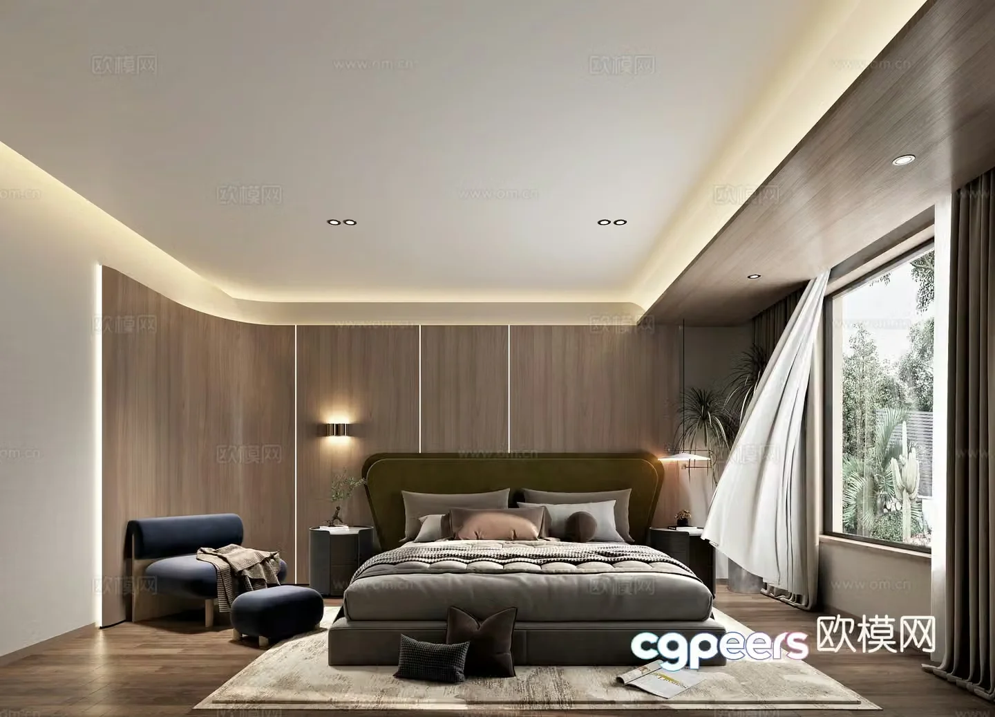 Modern bedroom master bedroom 3d model