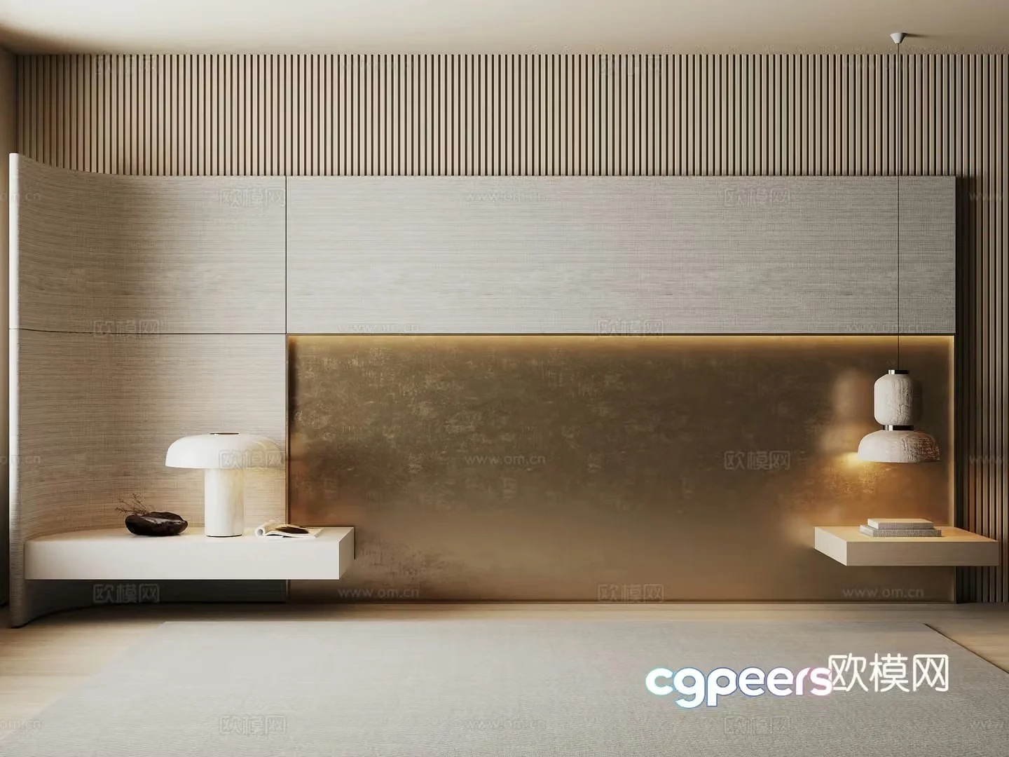 Modern background wall bedside background 3d model