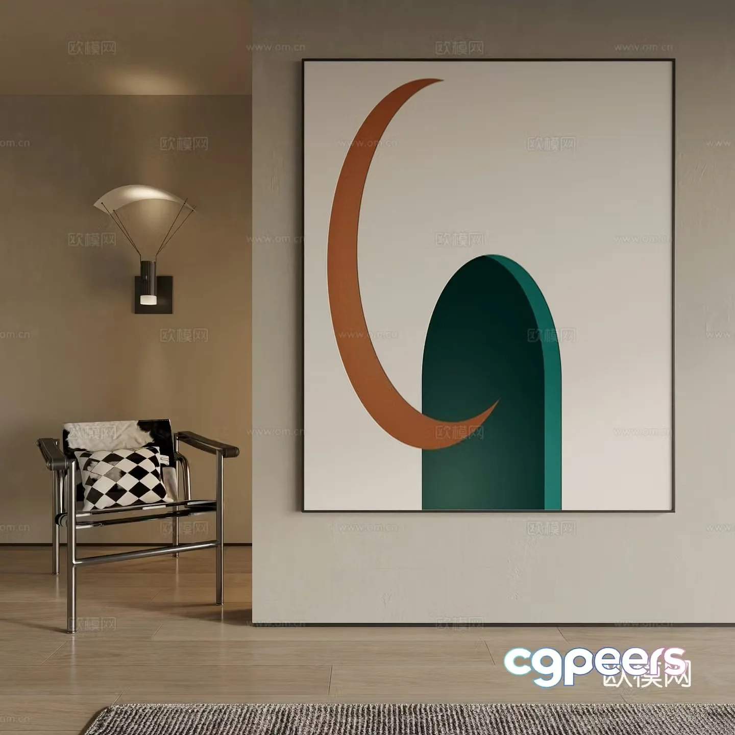 Modern decorative painting 3d model