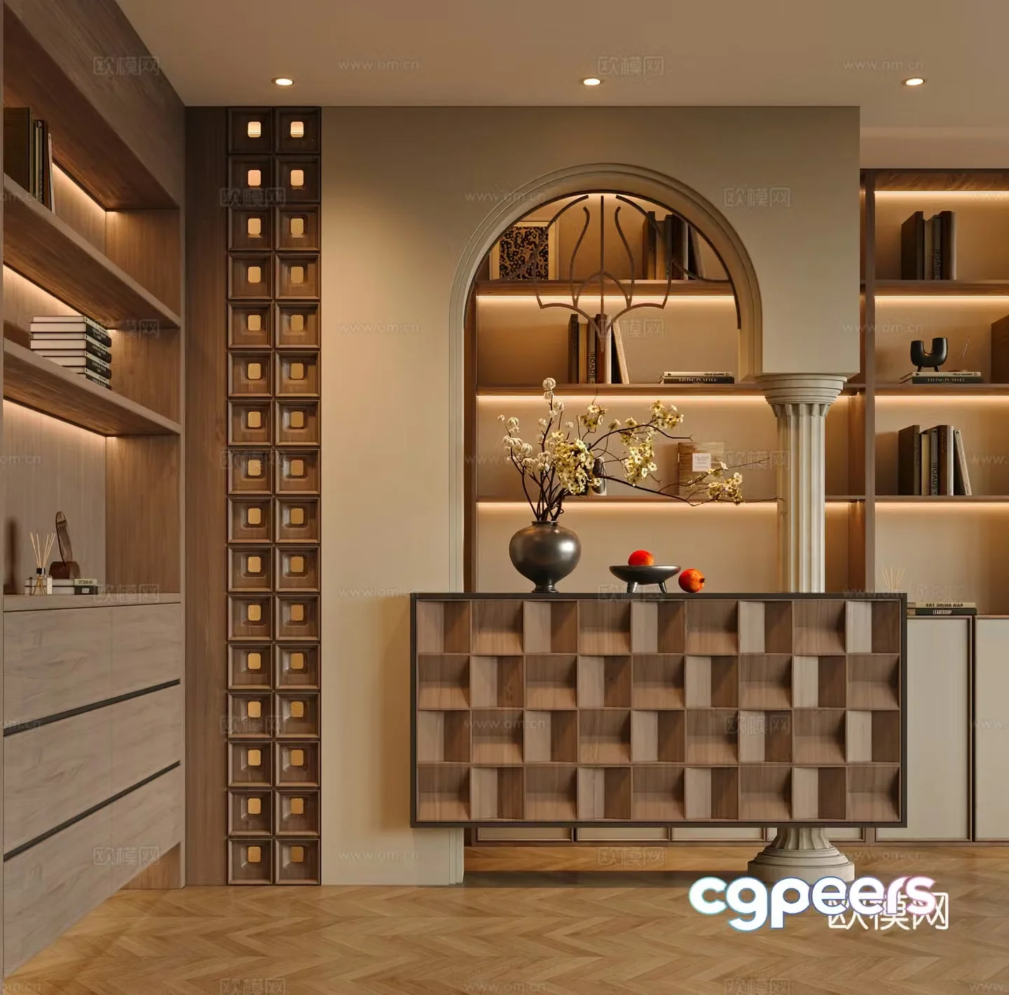 Middle-aged style entrance 3D model