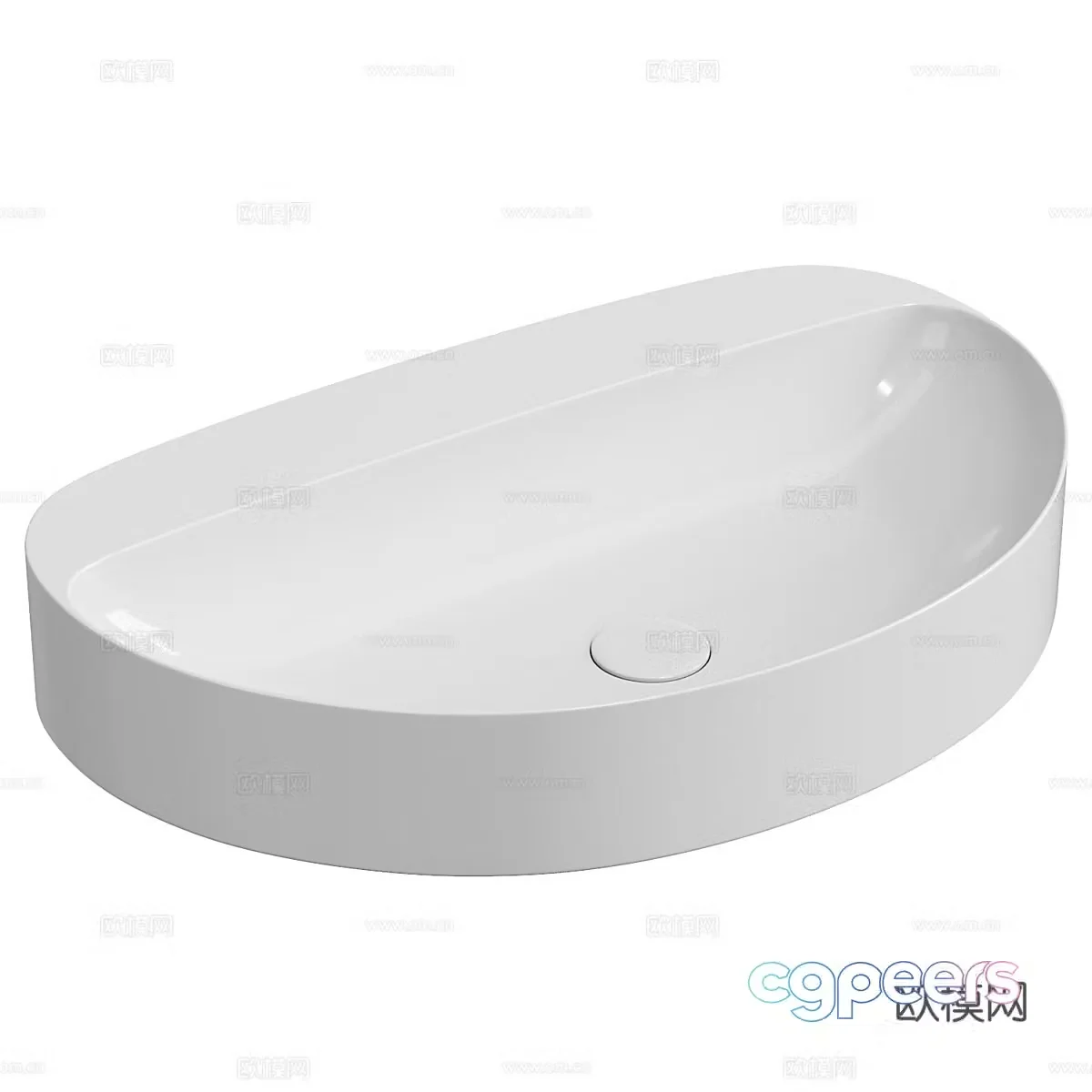 Modern ceramic basin 3d model
