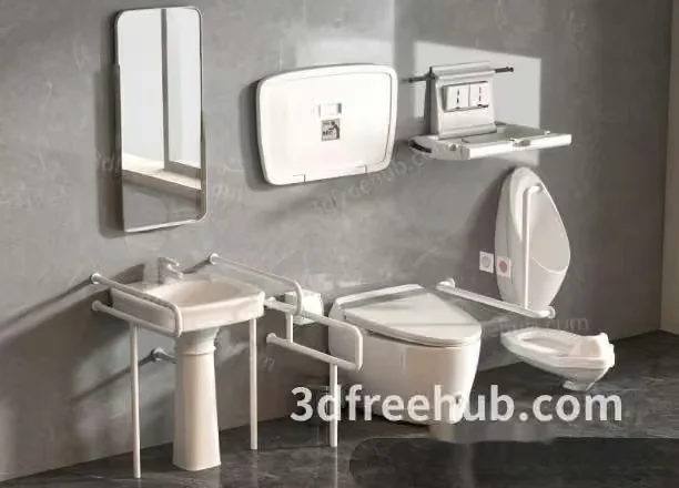 White Bathroom Sink 3D Model – 20836 – VRAY Render