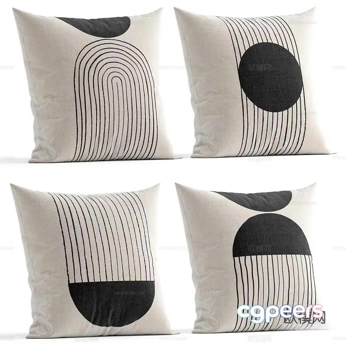 New Chinese style pillow 3D model