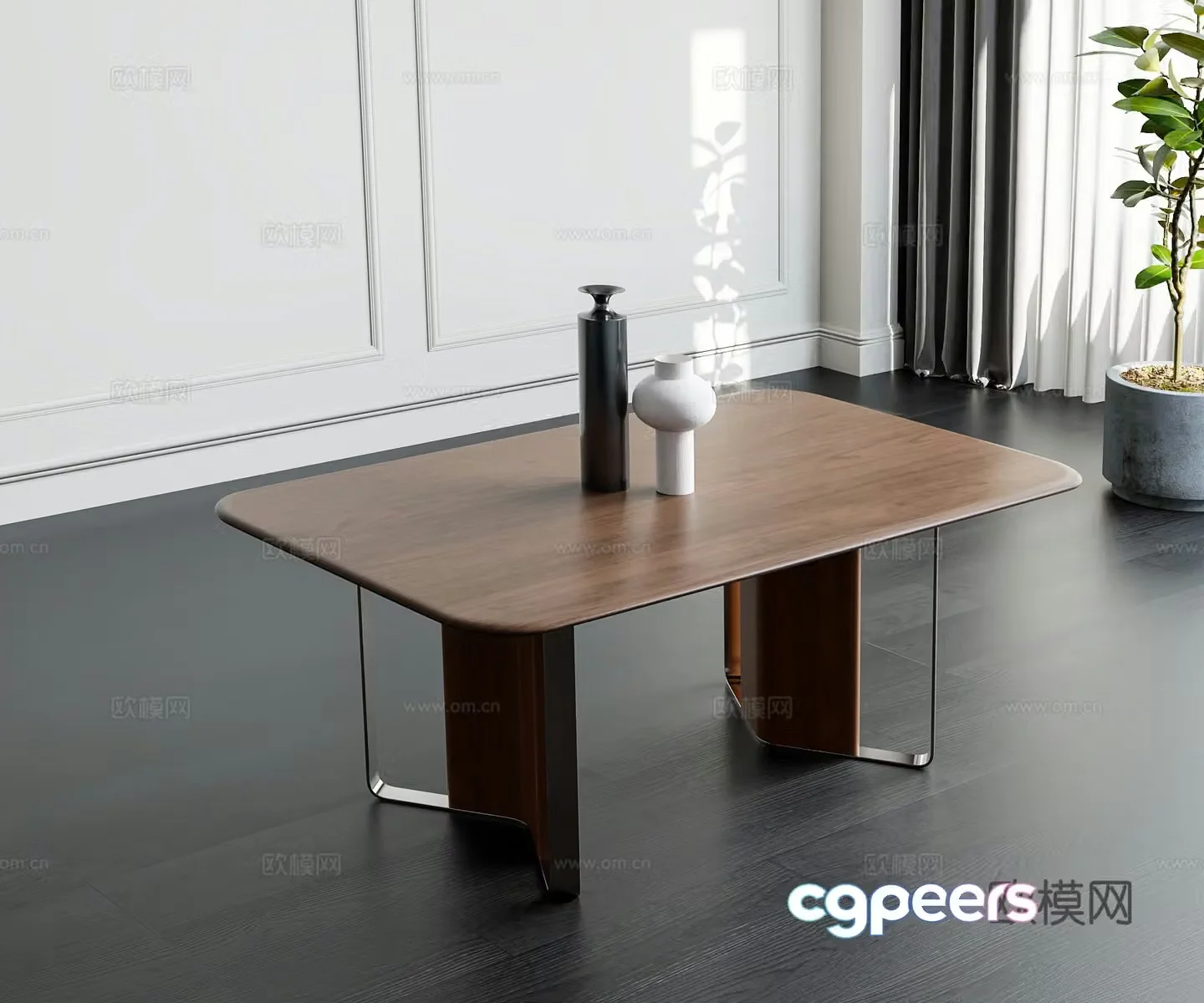 Modern medieval style coffee table jewelry ornaments 3D model