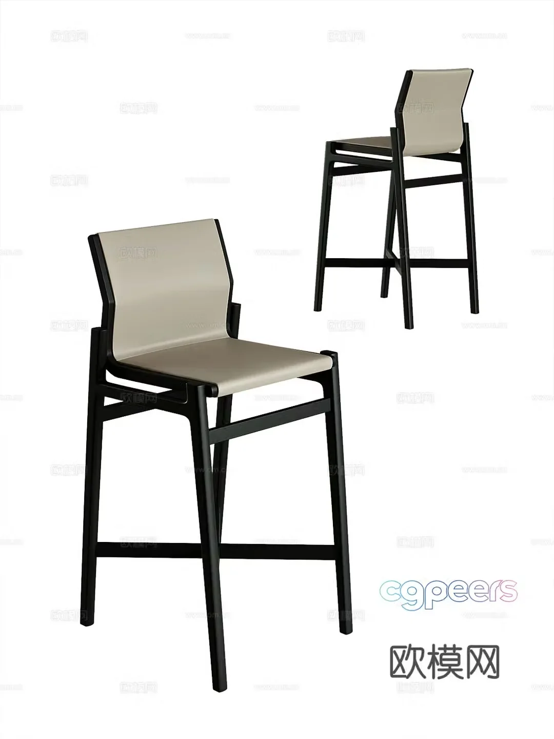 Modern bar stool bar stool high stool 3d model
