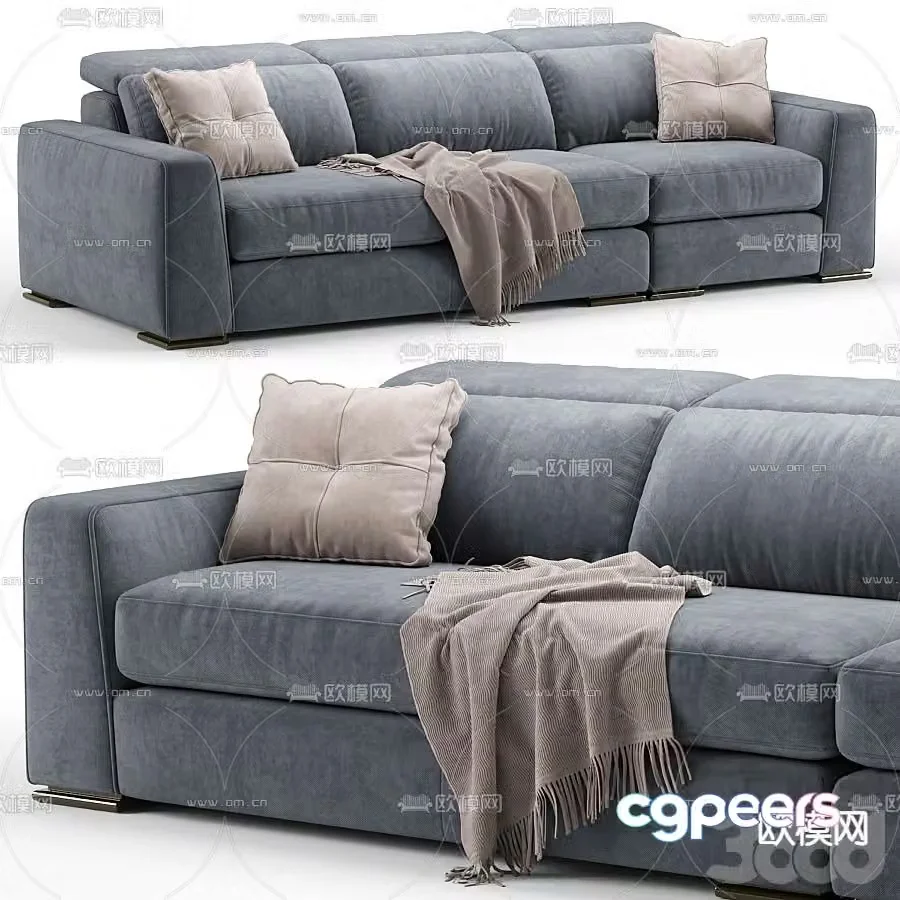 Calligaris haze blue sofa 3d model