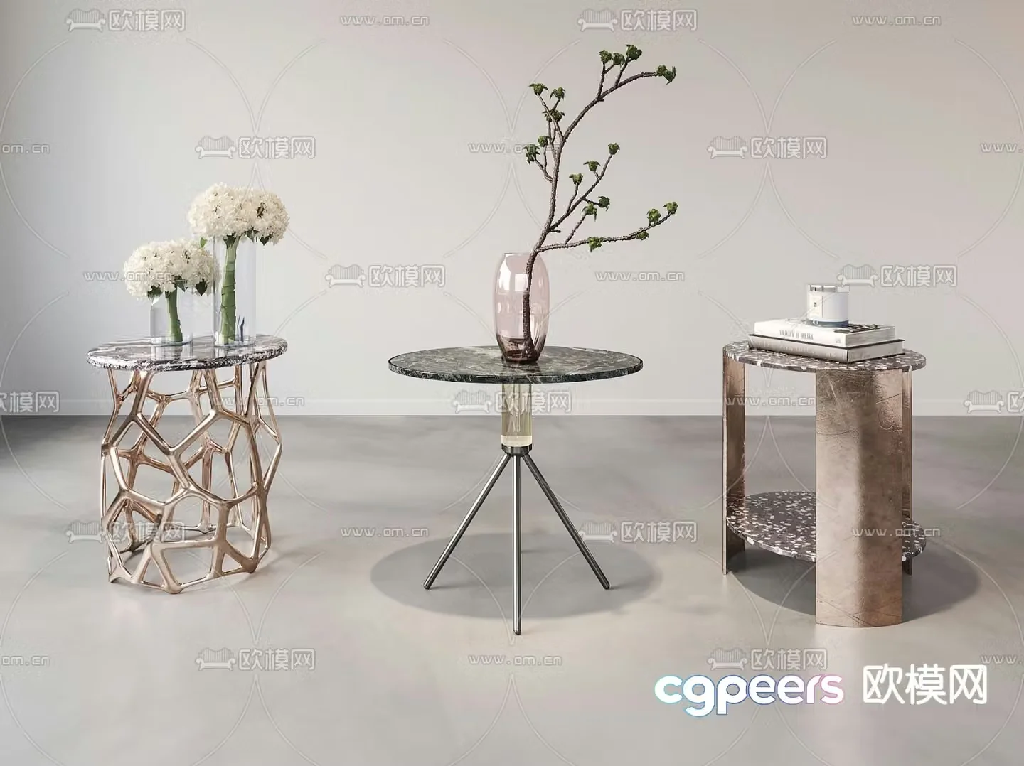 BAXTER circle and side table 3d model
