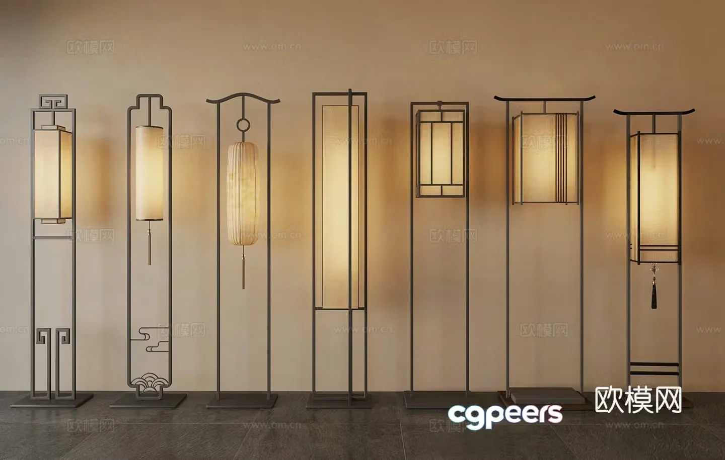 New Chinese floor lamp 3D model