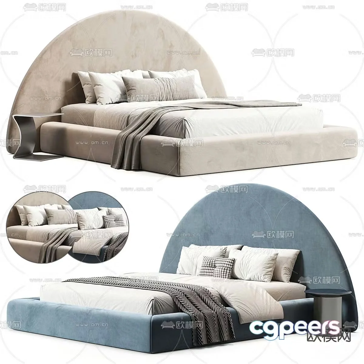 Double bed 3d model