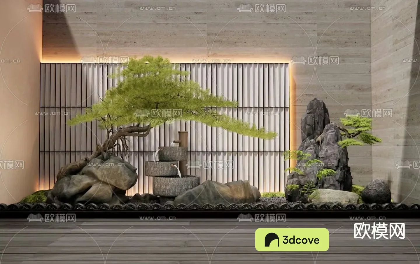 New Chinese style courtyard landscape sketch