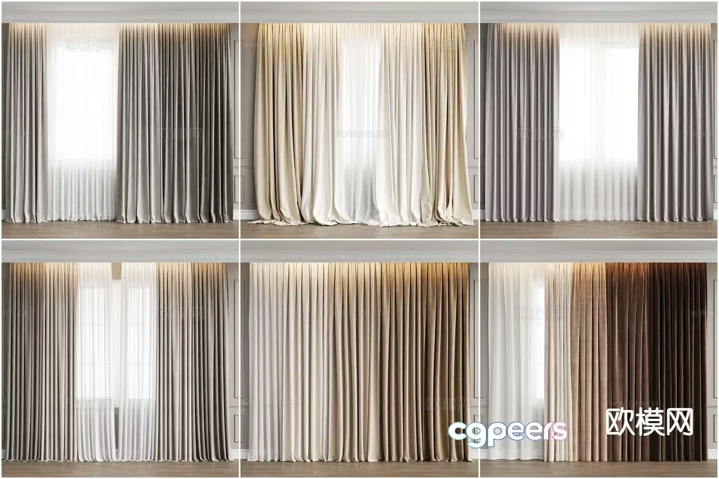 Modern home curtains 3d model