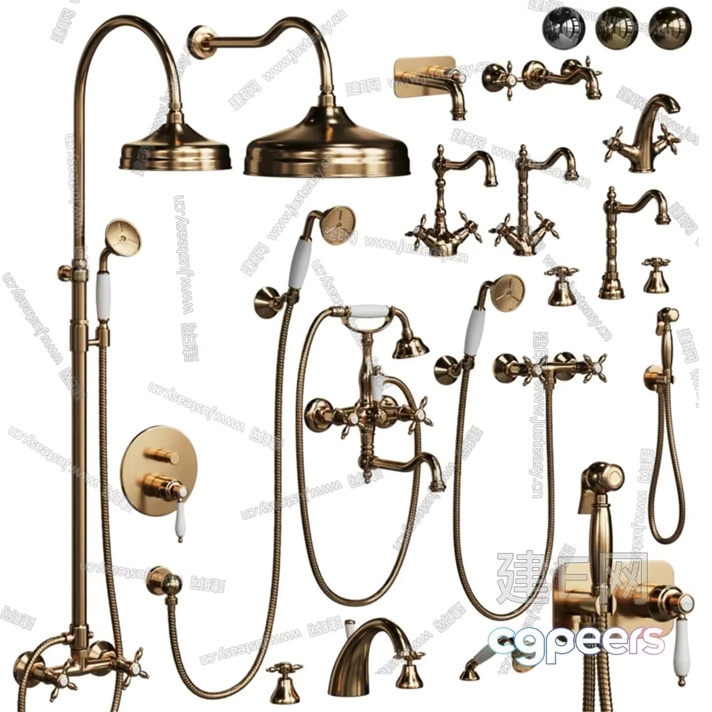 Gold Bathroom Fixtures 3D Model – 5759 – VRAY Render