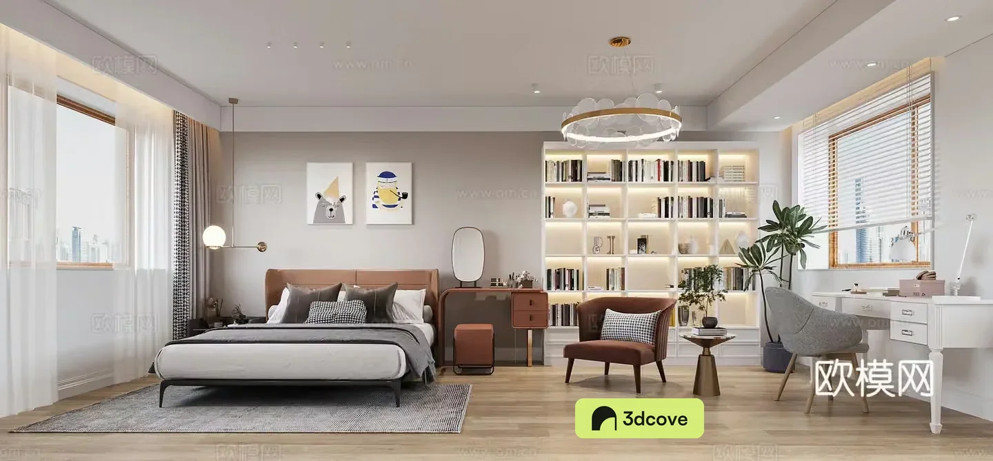 Simple European bedroom