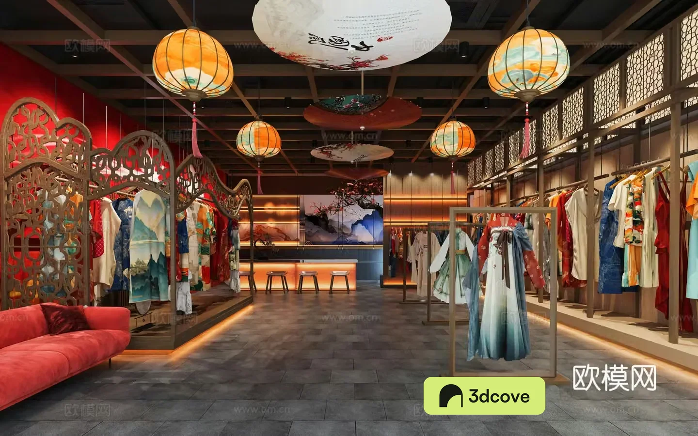 New Chinese-style Hanfu Pavilion Zen Hanfu Clothing Store National Trend Retro Clothing Store Song-style Aesthetic Hanfu Pavilion